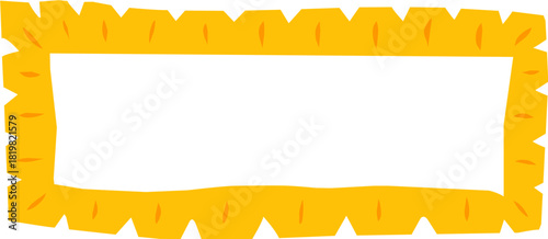cute cartoon yellow picture frame suitable for photos and can be used as text border in scrapbook