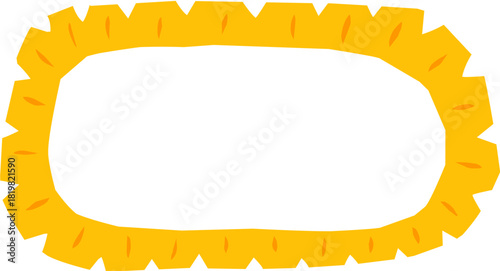 cute cartoon yellow picture frame suitable for photos and can be used as text border in scrapbook