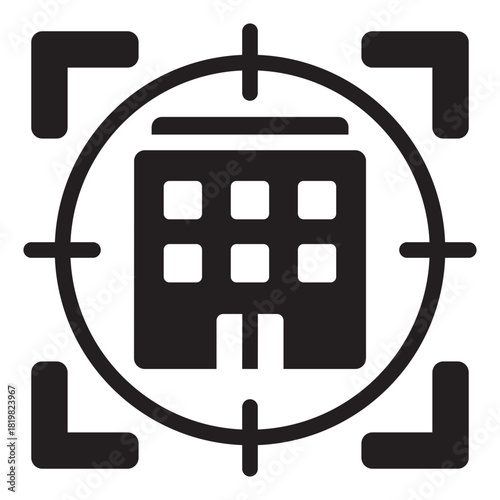 target glyph icon. goal focus. planned direction. corporate area