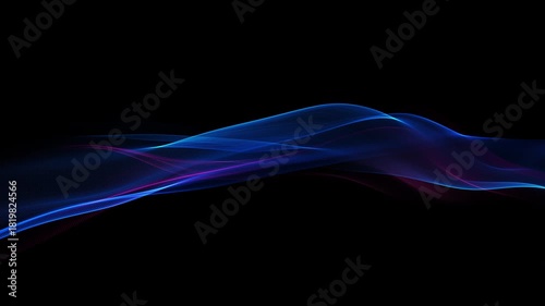 Abstract waves on a black background. Technology intros, sci-fi visuals, motion graphics overlays. Looping 4K resolution	