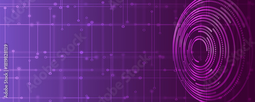 An abstract technological illustration with concentric digital circles and a grid of lines. Digital data visualization, futuristic interface, and high-tech system diagram.