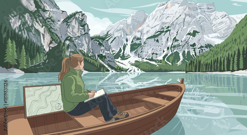 Capturing Alpine Majesty: A lakeside retreat drawing amidst snowy mountain peaks
