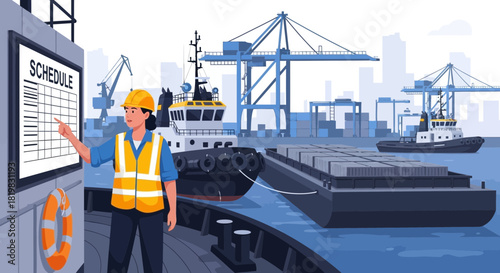 Maritime cargo scheduling overview for industrial port operation planning
