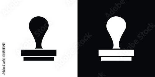 Approval stamp icon set. flat icon collection. flat line silhouette set.