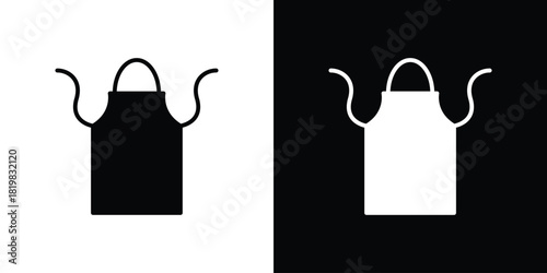 Apron icon set. flat icon collection. flat line silhouette set.