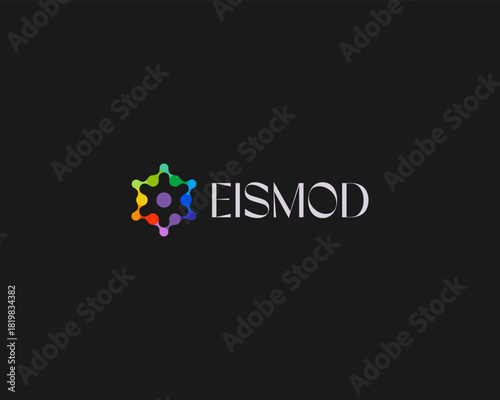 Abstract hexagon logo from connecting dots. Universal science energy technology vector sign.