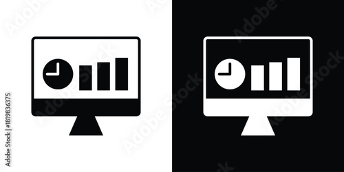 Dashboard icon set. flat icon collection. flat line silhouette set.
