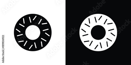 Donut icon set. flat icon collection. flat line silhouette set.