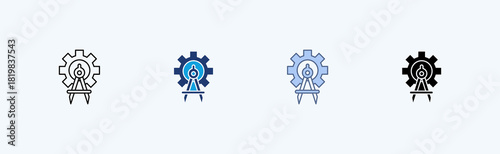 Precision Engineering Multiple Icon Illustration Vector 