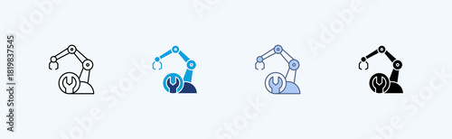Robot Maintenance Multiple Icon Illustration Vector 