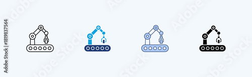 Machine Vision Multiple Icon Illustration Vector 