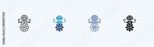 Robotic Process Multiple Icon Illustration Vector 