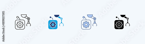 Robotic Controller Multiple Icon Illustration Vector 