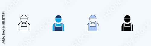 Worker Multiple Icon Illustration Vector 