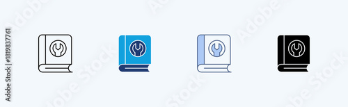 Guide Book Multiple Icon Illustration Vector 