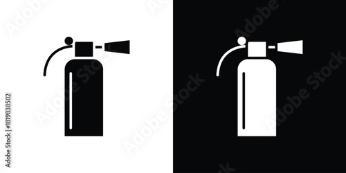 Fire extinguisher icon set. flat icon collection. flat line silhouette set.