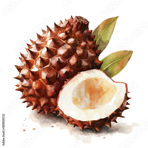 Illustration of salak painting design set, Hand-painted style, vectorized, vector set available in EPS, Simple Hand-painted watercolor style	