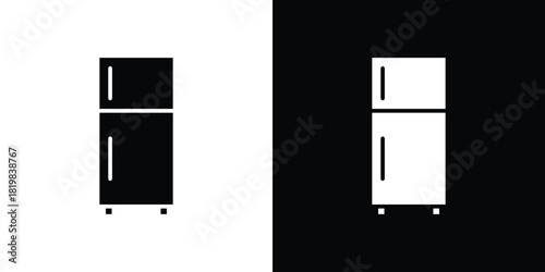 Fridge icon set. flat icon collection. flat line silhouette set.