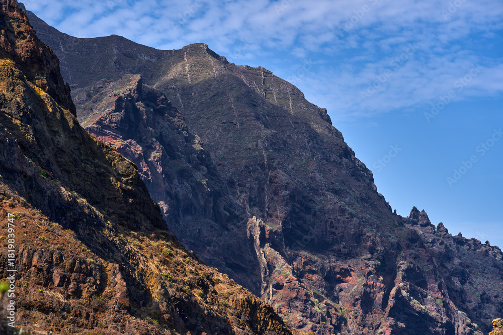 Fototapeta premium Volcanic peaks in Anaga mountains Tenerife