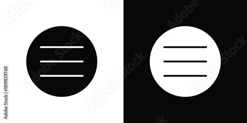 Hamburger menu icon set. flat icon collection. flat line silhouette set.