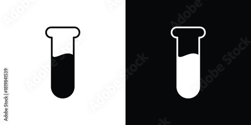 Lab flask icon set. flat icon collection. flat line silhouette set.