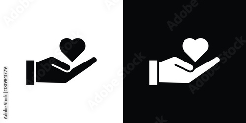 Life insurance icon set. flat icon collection. flat line silhouette set.