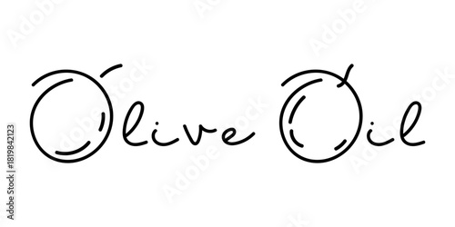 Label for olive oil. Hand drawn next. Vector Illustration in rustic style. Icon for Sticker, Stamp, Tag. Olive oil line Logo design template, company concept, organic, eco-friendly, health and beauty