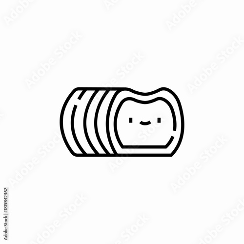 bread happy face icon sign vector