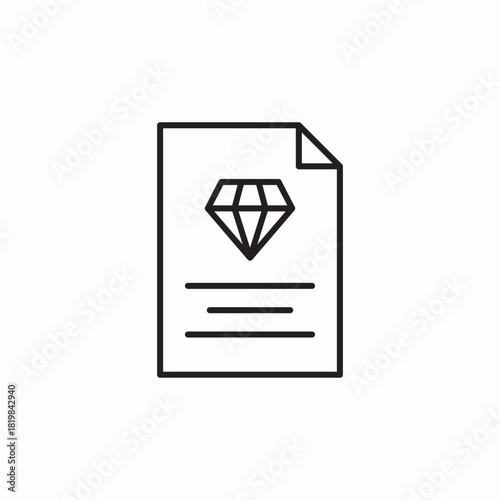 diamond purchase certificate icon sign vector