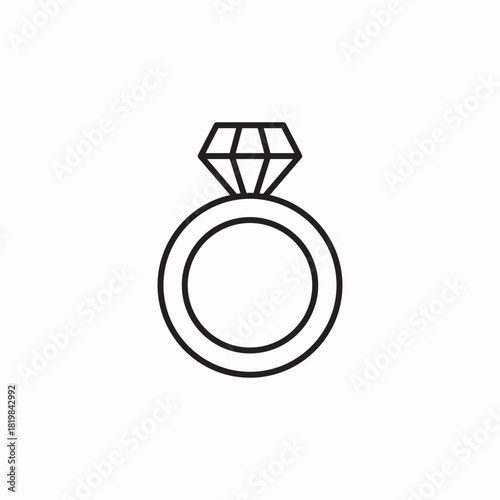 diamond wedding ring icon sign vector