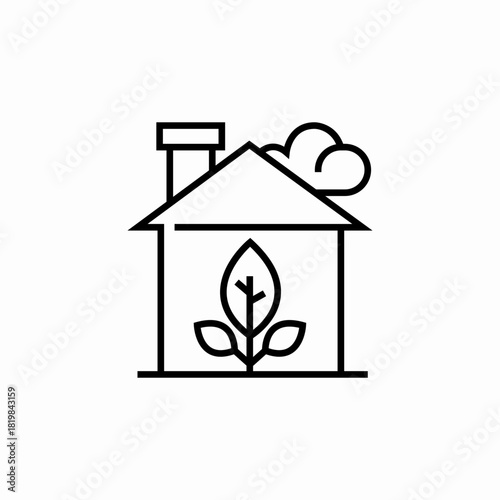 eco house icon sign vector