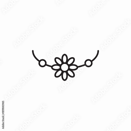 jewelry necklace flower icon sign vector
