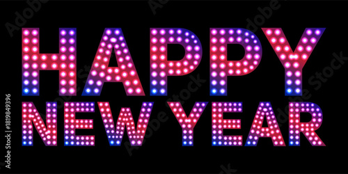 Happy new year marquee lights Vector