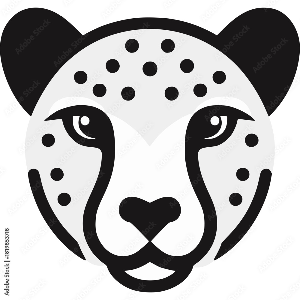 Obraz premium Cheetah Face Icon Vector