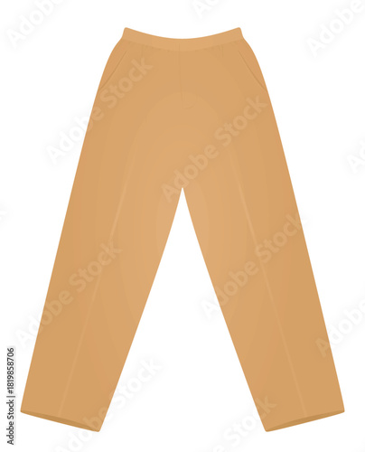 Brown wide pants. vector illustration 