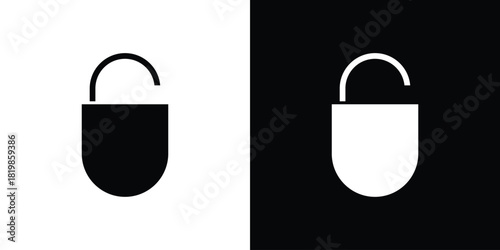Unlock icons. Simple solid style. Glyph vector illustration isolated