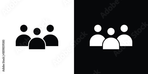 Users icons. Simple solid style. Glyph vector illustration isolated