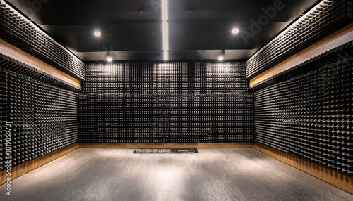 large soundproof room with acoustic foam on the walls