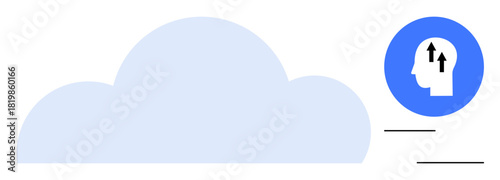 Cloud computing concept. Cloud computing for data storage, innovation, and creative collaboration. Cloud computing transforming digital sharing and teamwork. Ideal for tech, innovation, and education