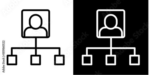 Organizational Chart  Icon Set White Style Collection
