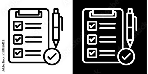 Checklist  Icon Set White Style Collection
