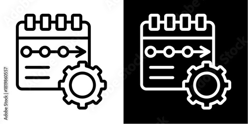 Timeline  Icon Set White Style Collection
