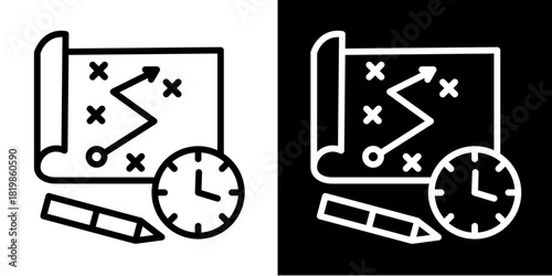 Strategic Planning  Icon Set White Style Collection
