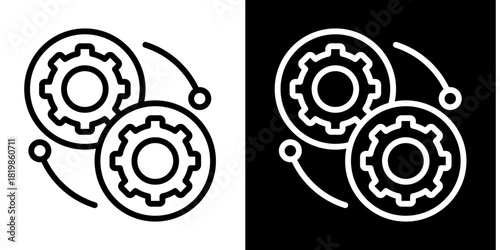 Integration  Icon Set White Style Collection
