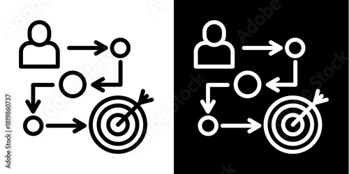 Success Path  Icon Set White Style Collection
