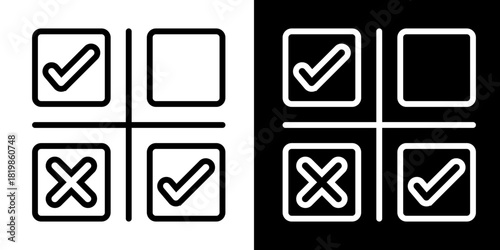 Prioritization Grid  Icon Set White Style Collection
