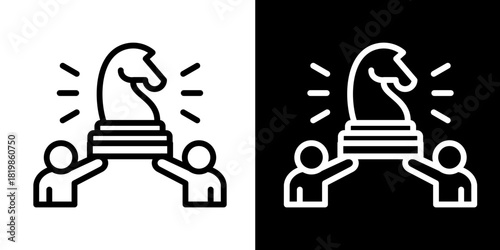 Strategic Bridge  Icon Set White Style Collection
