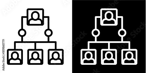 Hierarchy Diagram  Icon Set White Style Collection
