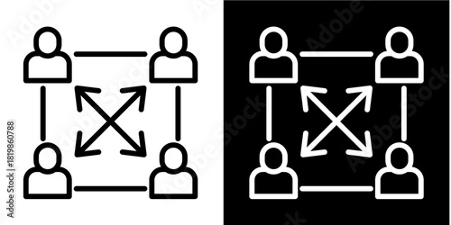 Network Alignment  Icon Set White Style Collection
