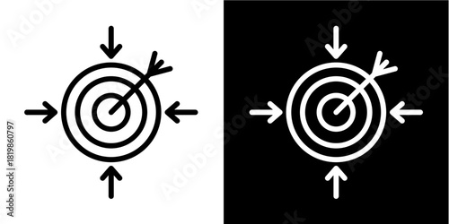 Goal Alignment  Icon Set White Style Collection
